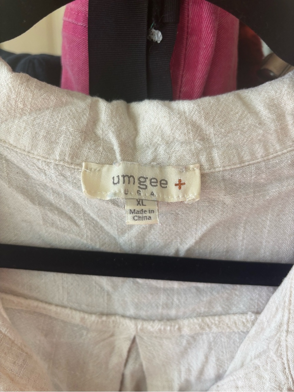Umgee Cream Lightweight Linen Button-Front Top - Great Boho Vibe, Anthropologie - Picture 2 of 4